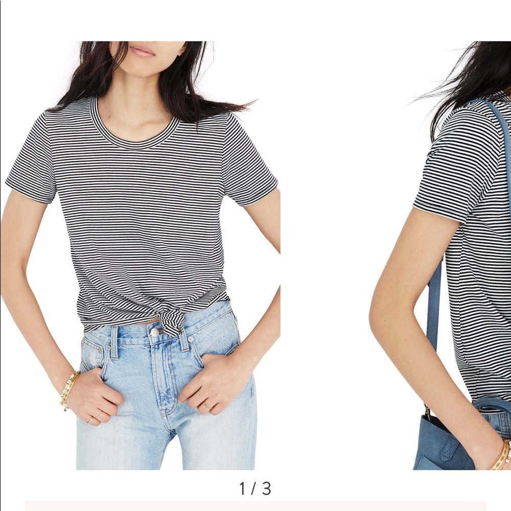 Madewell stripe knot front tshirt